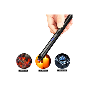 Nâng cấp LED pin hiển thị an toàn chuyển đổi Flameless Plasma Windproof điện USB có thể sạc lại nhẹ hơn cho nấu ăn pháo hoa - Product Image 1