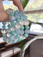 Bracelet Sinyore en Amazonite Naturelle, Quartz Clair et Aigue-marine pour Femme – Bijou Apaisant et Énergisant