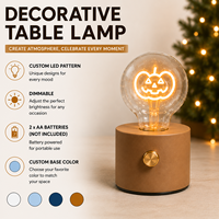 Ampoule LED en forme de cœur, de cloche ou de lune, type Edison, alimentée par piles, base en plastique colorée, pour la décoration, ampoule cadeau, prix d'usine