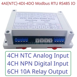 Bssy 14CH N4A4I06 4AI-4DI-6DO ตัวเก็บอุณหภูมิ NTC-20-+ 125องศาเซลเซียสอินพุตแบบอะนาล็อกอินพุตแยกรีเลย์เอาต์พุต NPN โฟโตอิเล็กท์พุท <span class=keywords><strong>M</strong></span> - Product Image 2