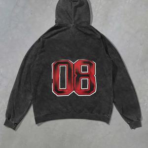 Sudadera con Capucha para Hombre, Último Modelo 2025, Alta Calidad, 100% Algodón, Lavado Ácido, Efecto Desgastado, Bordada, Estilo Puffer, Otoño, Gran Venta, Color Sólido - Product Image 2