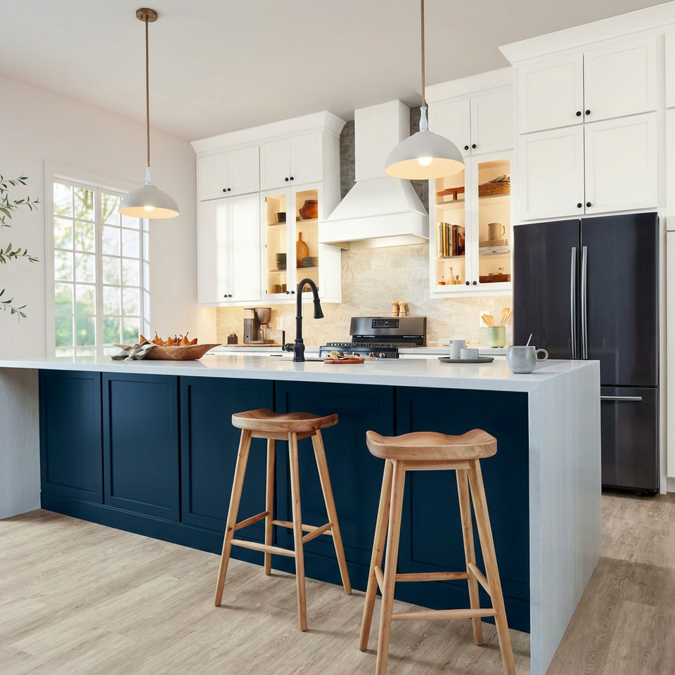 Modern Solid Wood Kitchen Cabinets Shaker Style Storage Units for Home ...