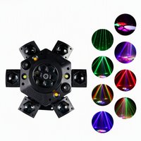 RGBW 120W Luces de haz láser con cabezal móvil Blanco cálido UV con control DMX512 para discotecas KTV y fuente LED Spider DJ