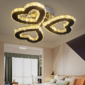 现代水晶吊灯3心环发光二极管嵌入式吸顶灯迷你铬吊灯客厅吸顶灯 - Product Image 5