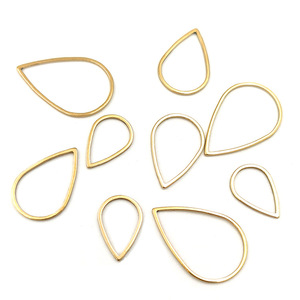 Cadre de pendentif en acier inoxydable creux en forme de goutte, couleur or, composant de bijoux, connecteur de boucles d'oreilles DIY, forme goutte H1060 - Product Image 1