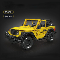 Mould King 15058 Voiture technique le Wrangler SUV, modèle de voiture à tirer en arrière, jouets de construction en briques, cadeau pour enfants, ensembles de blocs de construction