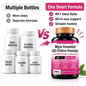 Complexe avancé de Myo et D-Chiro Inositol 40:1 avec MTHF Folate pour soutenir l'équilibre hormonal et la santé reproductive des femmes - Product Image 4