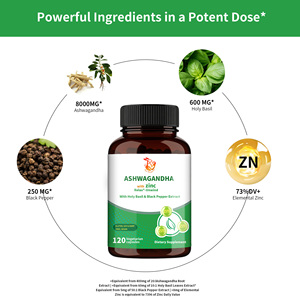 Complément de santé : Capsules d'Ashwagandha pour un sommeil réparateur, soutien au bien-être général, avec Zinc et Basilic sacré – Supplément à base de plantes - Product Image 6