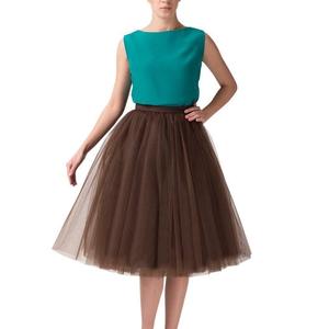 Q30428 19 couleurs jupes décontractées évasées pour femmes 3 couches 25 "65CM longues volants fête Tutu jupe en <span class=keywords><strong>tulle</strong></span> en couches - Product Image 6