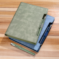 Carnet A5 à feuilles mobiles en cuir PU à couleur changeante personnalisée en gros = fente pour carte stylo fente pour cahier d'affaires haut de gamme