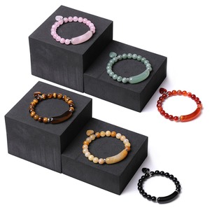 Acier inoxydable Cristal Pont Charme Pierre Perlé Bracelets Stretch Coeur Charme À La Main Pierre Bijoux Élastique Yoga Bracelet - Product Image 5