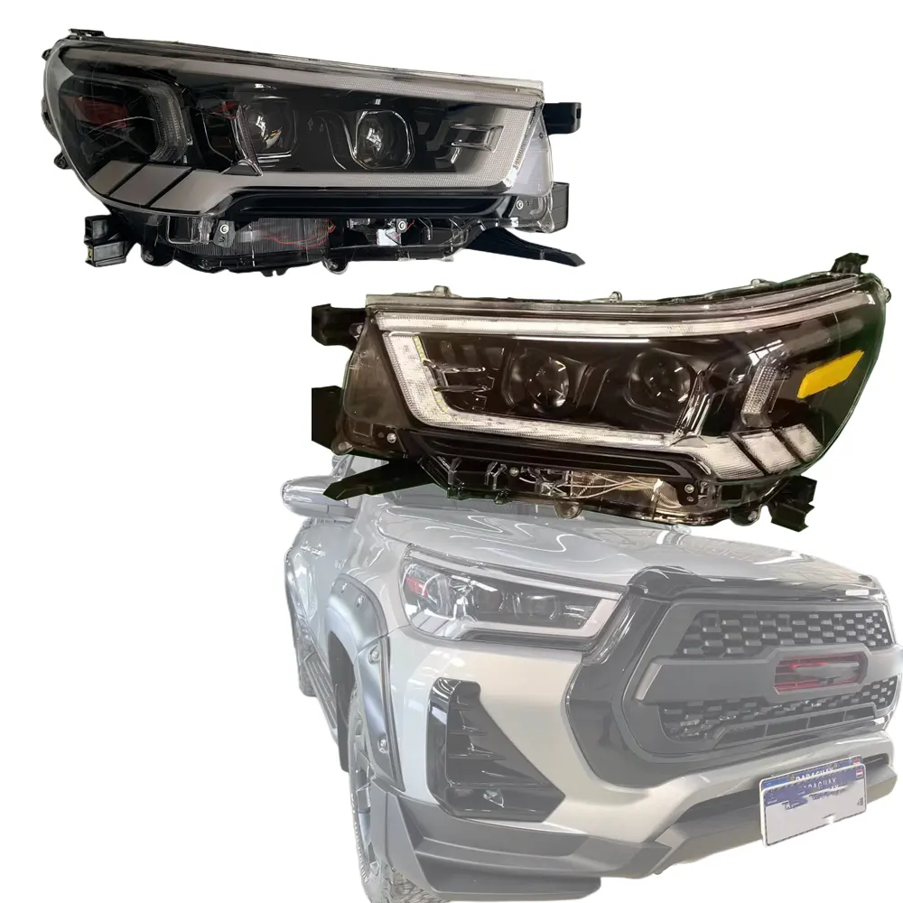 नई Hilux के लिए संशोधित एलईडी प्रकाश हेडलाइट headlamp रेवो रोक्को विजय दुष्ट 2020 2021