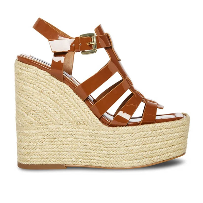 Sandalias Flatform Yute Grabadas de Stradivarius en 21 Buttons