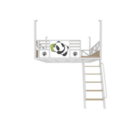 Lit de style loft pour petit appartement, lit surélevé gain de place, lit supérieur suspendu pour duplex