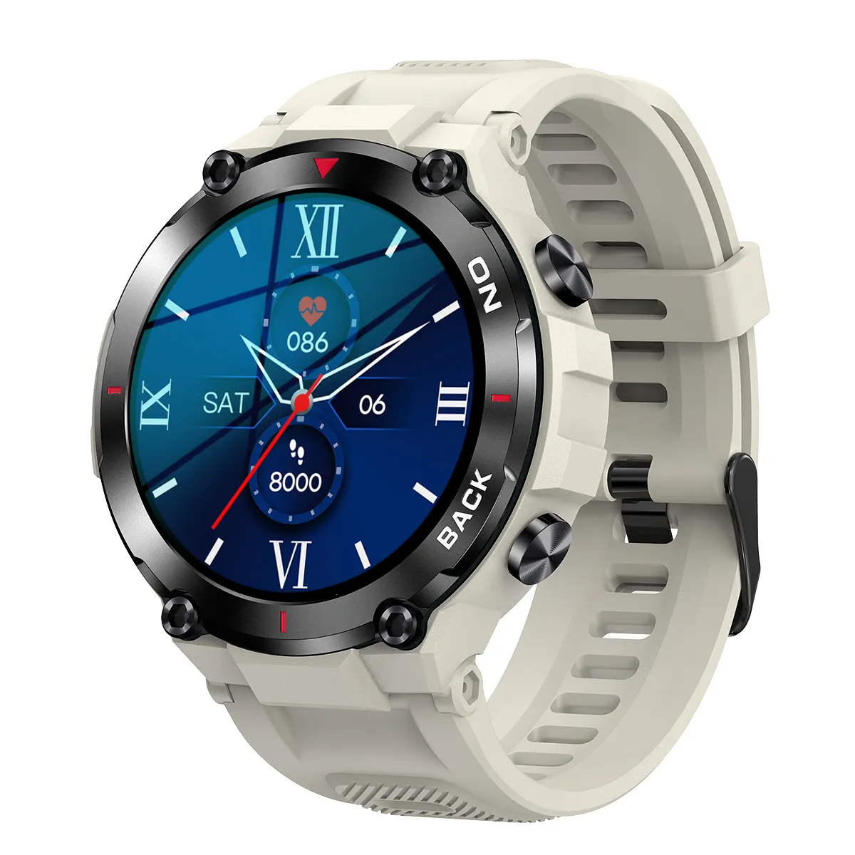 K37 GPS Sports Smartwatch 480mAh Large Battery 1.32" HD Screen IP68 Waterproof Watches Health Monitoring For Apple Smart Watch
