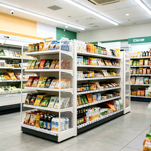Estantería Metálica Moderna de Doble Cara para Supermercado, Resistente, con 5 Niveles, para Exhibición de Productos en Tiendas de Conveniencia y Comercios - Product Image 1