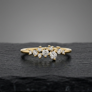 แหวนเพชรทรงบริลเลียนต์ทองคำแท้ 14K คุณภาพสูงสำหรับผู้หญิง ระดับความใส SI2 สี H เหมาะสำหรับเป็นของขวัญในงานปาร์ตี้ - Product Image 1