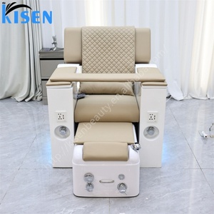 Kisen - Chaise de pédicure électrique inclinable sans tuyauterie avec bain-marie intégré, rose, beige, noir, blanc - Offre spéciale pour salons de beauté et de manucure - Product Image 3