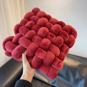 Cuscino Decorativo di Design Creativo per Divano, Quadrato, Intrecciato, Piccolo <span class=keywords><strong>Pouf</strong></span> Decorativo - Product Image 5