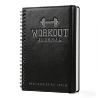 Planificateur d'entraînement et journal de suivi A5 personnalisé en cuir avec spirale, pour le suivi des objectifs de remise en forme et des progrès nutritionnels