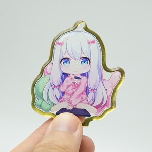 Phổ biến tùy chỉnh CNC cắt in phim hoạt hình Acrylic hai mặt mở và đóng cửa Keychain tùy chỉnh Anime có thể mở ra Shaker - Product Image 5