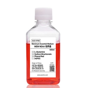 ACE VITRO MEM05 500ml Réactifs de laboratoire Milieu de <span class=keywords><strong>culture</strong></span> cellulaire MEM L-Glutamine Bicarbonate de sodium Rouge de Phénol pour cellules mammaires - Product Image 1