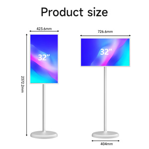 21.5 Inch Smart <b>Tv</b> Android Touch Display Screen Rotate Usb Wifi Floor Standing Battery-power Portable <b>Mini</b> <b>Tv</b> Stand - Product Image 5