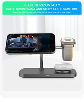Pengisi Daya Nirkabel Cepat Magnetik 15W All-in-1 untuk Ponsel, Jam Tangan, dan Earphone, Bahan Zinc Alloy, Tren Terbaru 2026, Penjualan Pabrik Terlaris