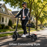 Trottinette électrique pliable avec siège, capacité 150 kg - Autonomie 35 km, trottinette électrique légère pour adultes US/UE