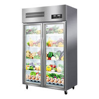 Congélateur vertical de cuisine de restaurant d'acier inoxydable Congélateur commercial d'équipement de réfrigérateur Congélateur droit