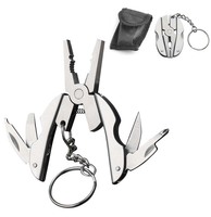 Mini-pince multifonction compacte en acier inoxydable, outil de survie portable et pliable pour l'extérieur, outil à main multi-usage, porte-clés