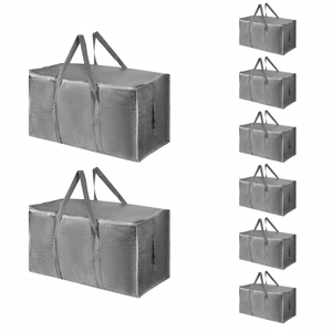 Sacs de déménagement transparents extra larges, sacs de rangement robustes avec fermeture éclair et poignées - Product Image 2