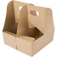 Boîte plate auto-élevante en carton ondulé kraft biodégradable, compostable, jetable, écologique et durable pour porte-gobelets à café