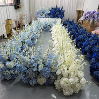 IFG 2026 Nouvelle Arrivée Florale Magnifique Composition Florale pour Cérémonie de Mariage Décoration de Couloir en Hortensias Bleus pour Allée de Cérémonie