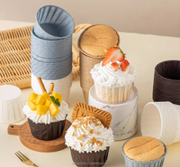 Empaques Personalizados, Resistentes, Antigrasa, con Borde Rizado, Moldes para Muffins, Aptos para Horno, Desechables, con Borde Enrollado, Proveedor Directo