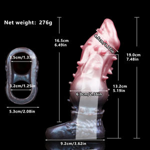 FAAK, recién llegado, anillo de silicona para pene de monstruo colorido, manga de pene de dragón, productos sexuales, agrandamiento de pene para hombres, juguete sexual - Product Image 4