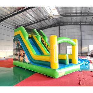Château gonflable combiné de qualité commerciale en PVC léger, jungle, animaux, toboggan gonflable humide et sec, garantie de 3 ans pour les fêtes d'enfants - Product Image 5