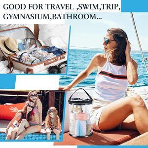 Clear Lotion <strong>Bag</strong> for Toiletry Cylinder Makeup <strong>Bag</strong> <strong>Sunscreen</strong> Travel Organizer Pouch Waterproof Cosmetic <strong>Bag</strong> with Handle Zipper - Product Image 6