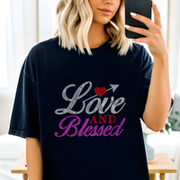 Transfert de strass personnalisé par presse à chaud, motif 'Christian Blessed', pour T-shirt