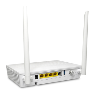 เราเตอร์ไร้สายแบบดูอัลแบนด์ 4 พอร์ต LAN 1 พอร์ต USB 2.0 1 พอร์ต RJ11 1 พอร์ต CATV รองรับไฟเบอร์ โฮม ONU พร้อมเสาอากาศ 4 ต้น สีขาว wifi6 ax3000 - Product Image 1