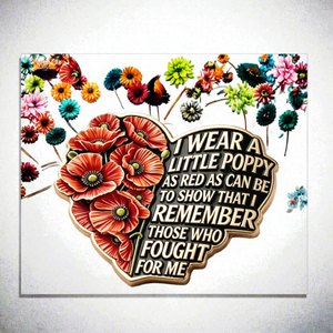 >BEST Remembrance Poppy Heart Brooch Enamel <b>Pin</b> Alloy Zinc Alloy Plated Floral Quote Jewelry Memorial Gift - Product Image 2