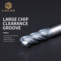 Lucas Tools HRC70 fraise à bout carré 4 cannelures CNC machines-outils avec revêtement Altin-personnalisation ODM et OEM prise en charge