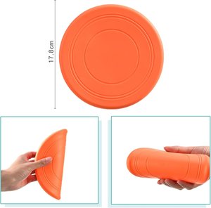 Taşınabilir hafif köpek uçan disk açık Fetch egzersiz için dayanıklı silikon eğitim oyuncak klasik tarzı çiğneme evcil hayvan malzemeleri - Product Image 5