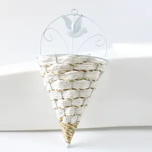 <span class=keywords><strong>Panier</strong></span> de planteur mural, tissu en rotin métallique, décoration suspendue pour suspension de fleurs - Product Image 6
