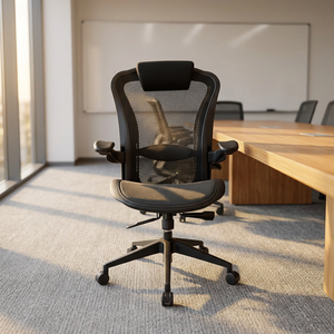 Ergonomic Mesh <b>Office</b> Chair with <b>Adjustable</b> Armrests and Built-In Headrest Swivel <b>Desk</b> Chair for Commercial Use - Product Image 1