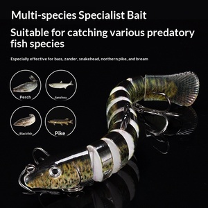 Ensemble de leurres de pêche multi-articulés Bionic Loach pour la pêche en eau douce, pour le bar, la tête de serpent et les poissons carnivores, appât artificiel universel - Product Image 4