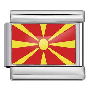 Bracciali Charm alla Moda Moyamiya di Grande Successo in Acciaio al Titanio con Modulo Italiano Fai-da-Te e Foto della Bandiera Nazionale - Product Image 6