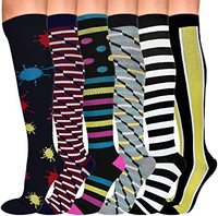 Chaussettes de compression colorées de haute qualité pour le sport, unisexes, pour infirmières, nouveau style, logo, course à pied, 10-15 mmHg