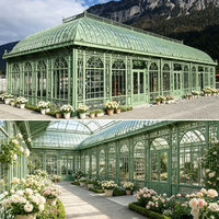 Orangerie de mariage en aluminium, structure en verre préfabriquée pour cérémonie, banquet, fête de jardin, serre moderne personnalisée en extérieur