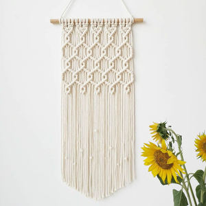 Juego de 3 Tapices de Macramé Bohemios Hechos a Mano, Decoración de Pared Estilo Art <span class=keywords><strong>Deco</strong></span> para Dormitorio o Sala de Estar - Product Image 4